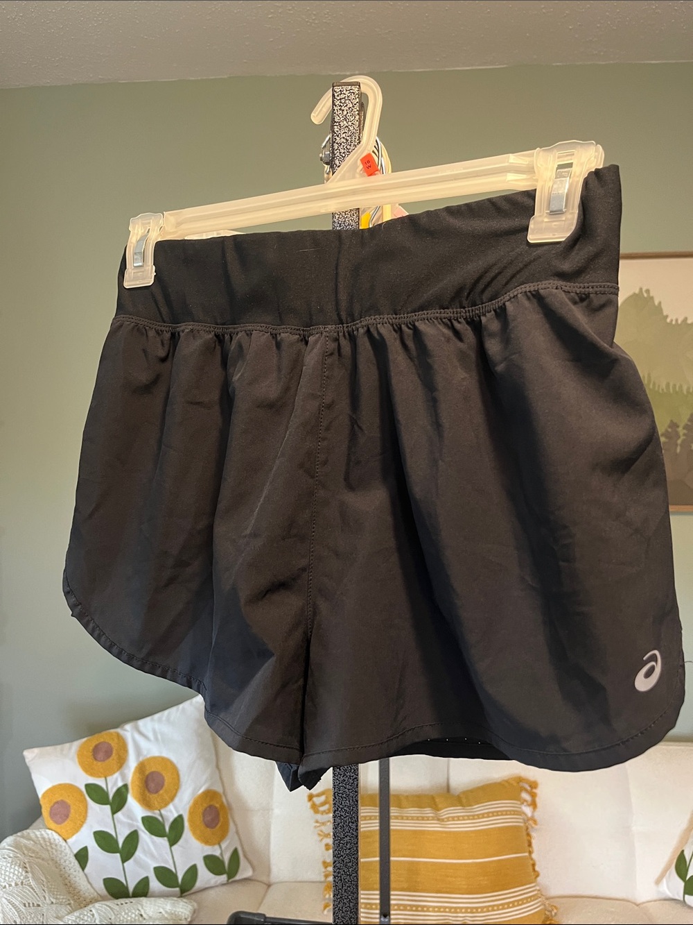 ASICS Black Women's Athletic Shorts with Reflective Logo